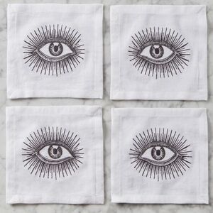 JONATHAN ADLER Eyes Cocktail Napkins, Set/4-Brand New!